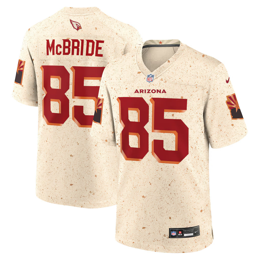 (NFL) Trey McBride Arizona Cardinals 2025 Rivalries Collection Game Jersey - Natural