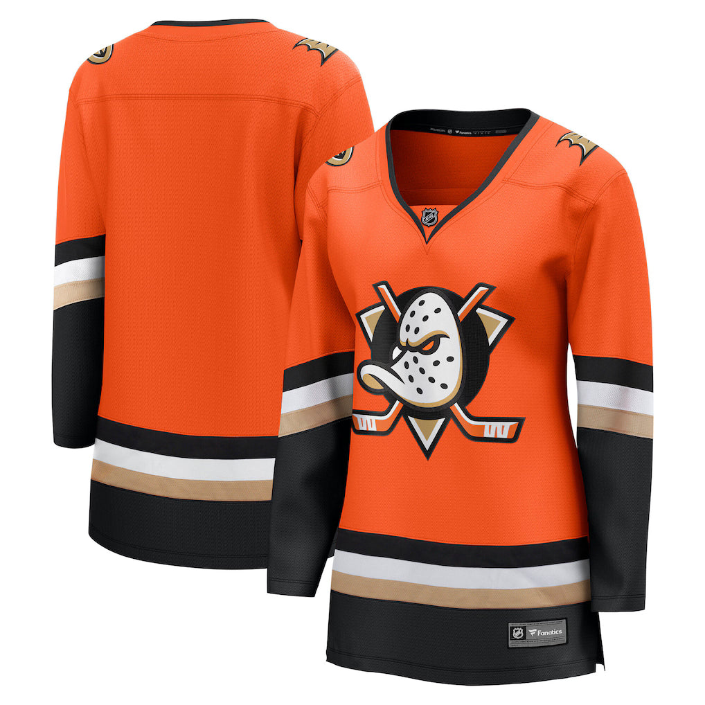 (NHL) Anaheim Ducks Women's Home Breakaway Jersey - Orange