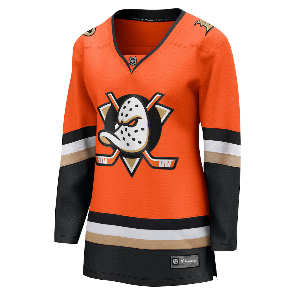 (NHL) Anaheim Ducks Women's Home Breakaway Jersey - Orange