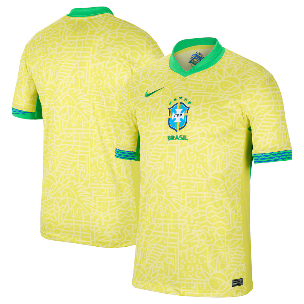 (SOCCER) Brazil National Team 2024 Home Stadium Replica Jersey – Yellow