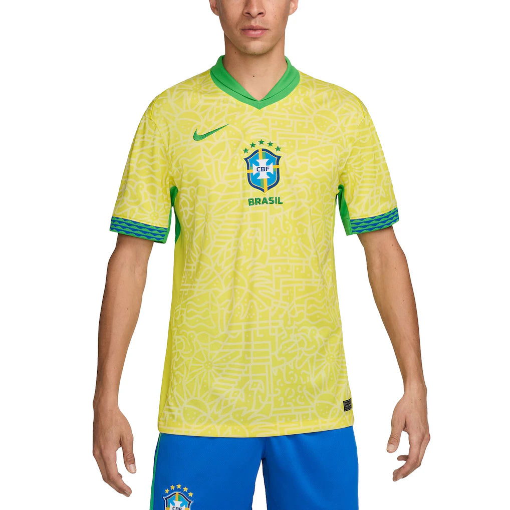 (SOCCER) Brazil National Team 2024 Home Stadium Replica Jersey – Yellow