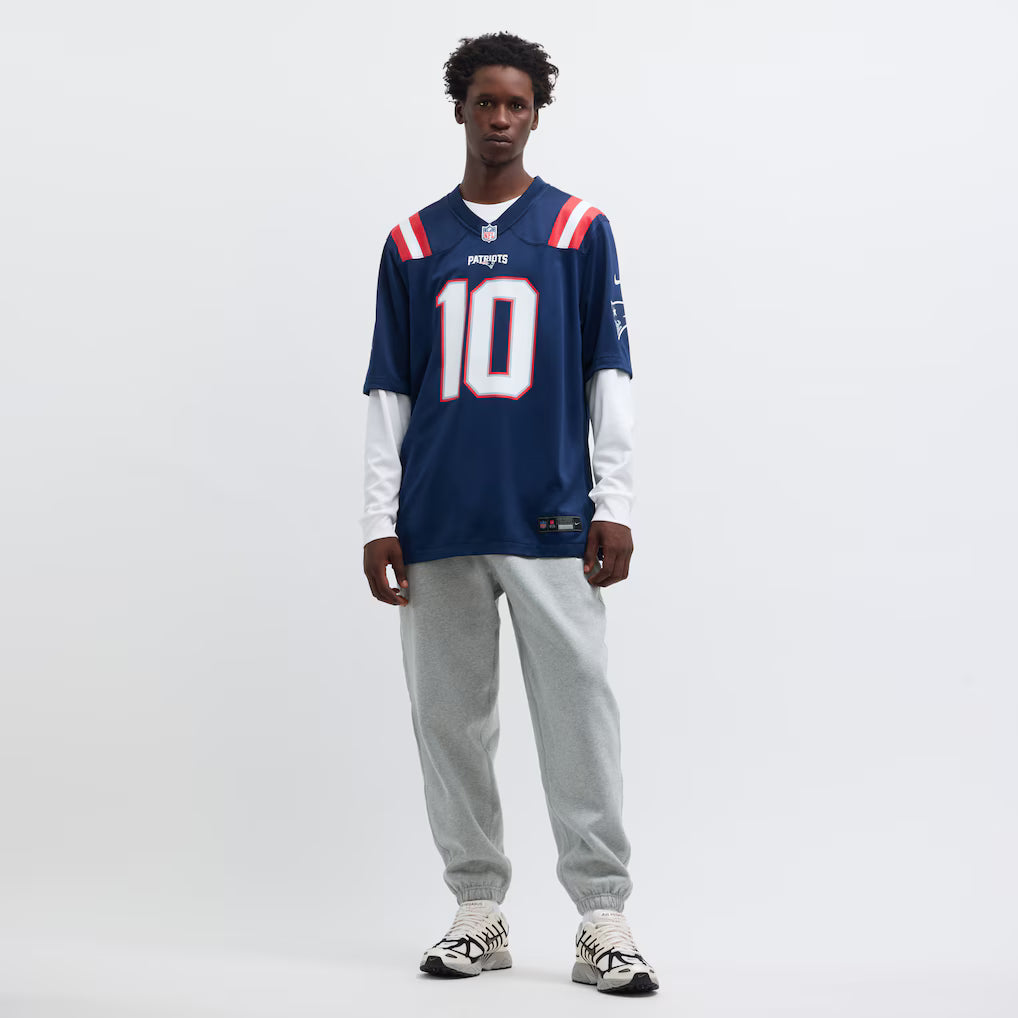 (NFL) Drake Maye New England Patriots Player Game Jersey - Navy