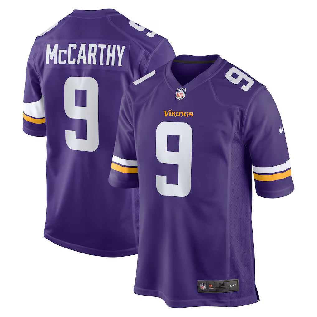 (NFL) J.J. McCarthy Minnesota Vikings Player Game Jersey - Purple