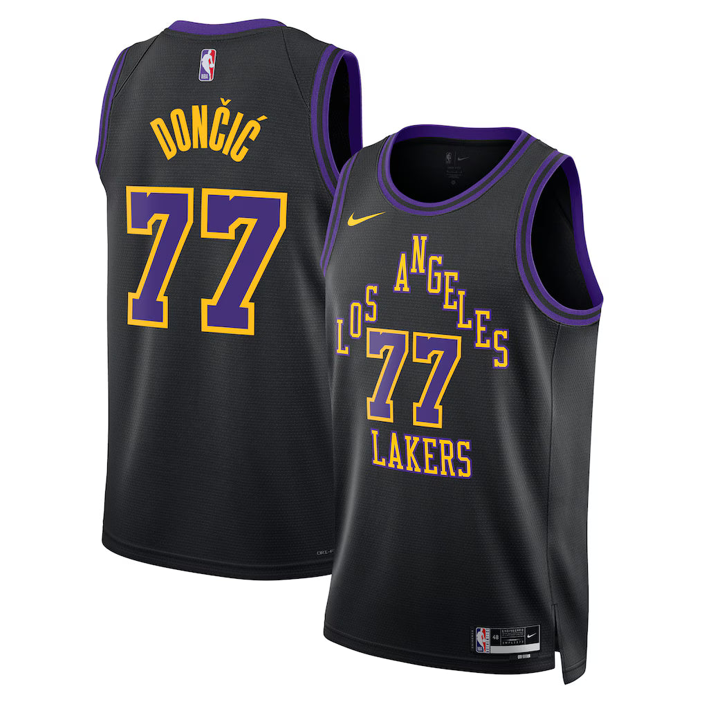 (NBA) Luka Dončić Los Angeles Lakers Unisex 2025/26 Swingman Jersey - Black - City Edition