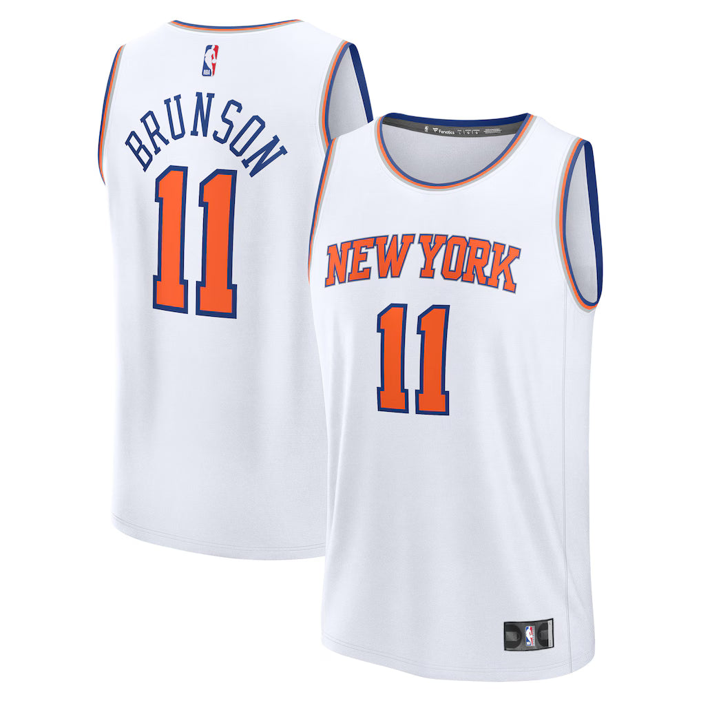 (NBA) Jalen Brunson New York Knicks Fast Break Replica Player Jersey - Association Edition - White