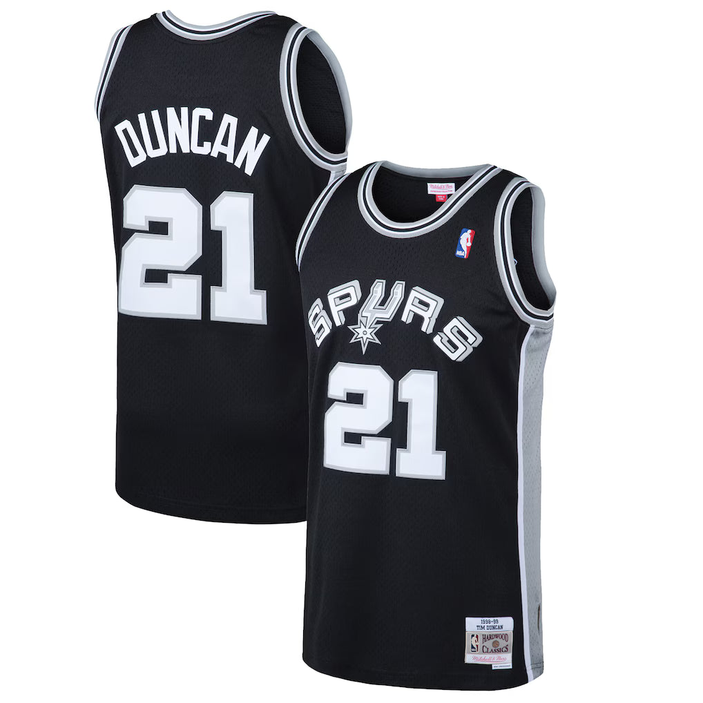 (NBA) Tim Duncan San Antonio Spurs Mitchell & Ness 1998/99 Hardwood Classics Swingman Jersey - Black