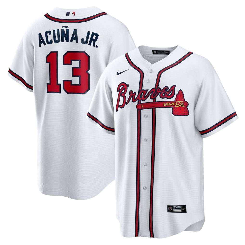 (MLB) Ronald Acuna Jr. Atlanta Braves Home Replica Player Name Jersey - White