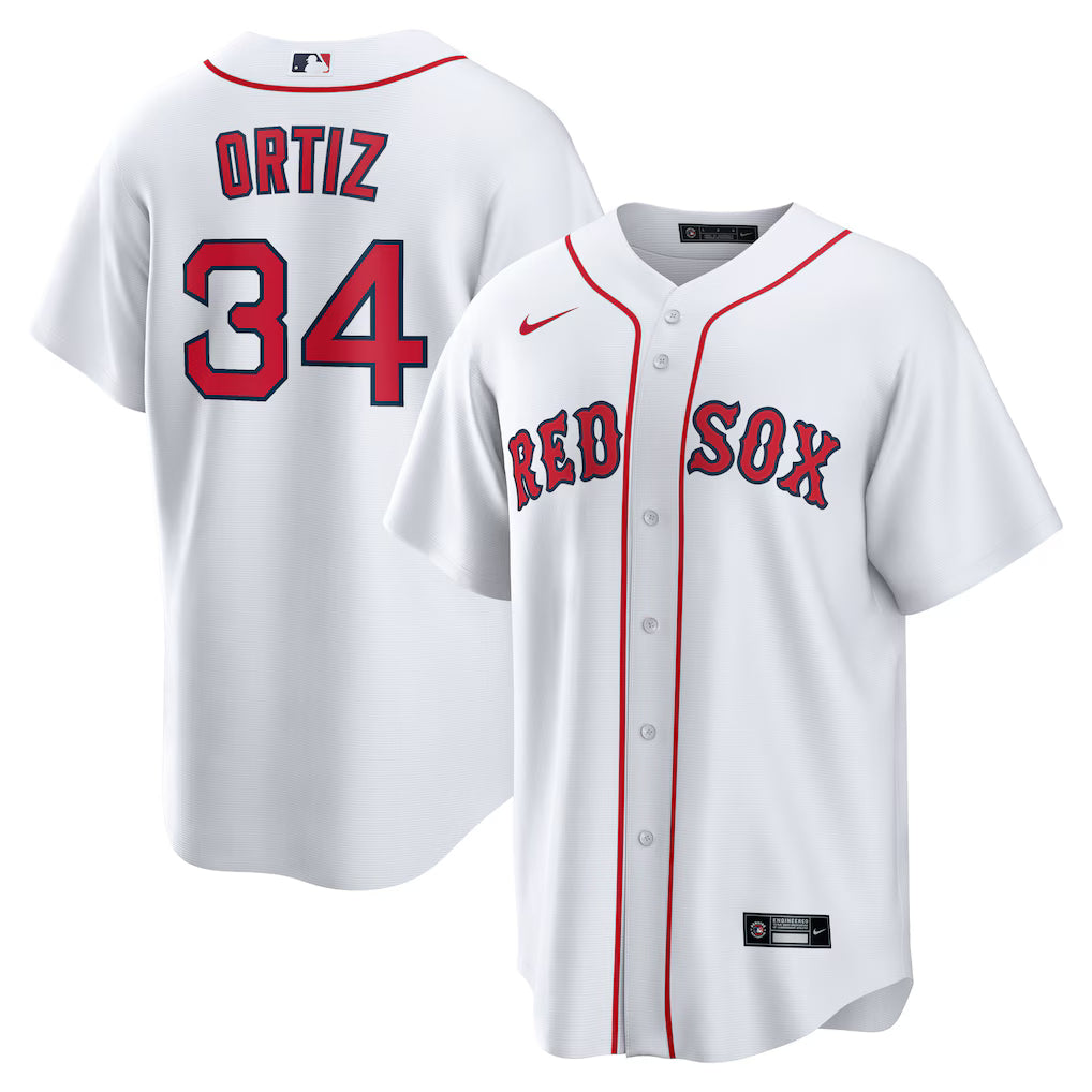 (MLB) David Ortiz Boston Red Sox Home Replica Player Jersey - White