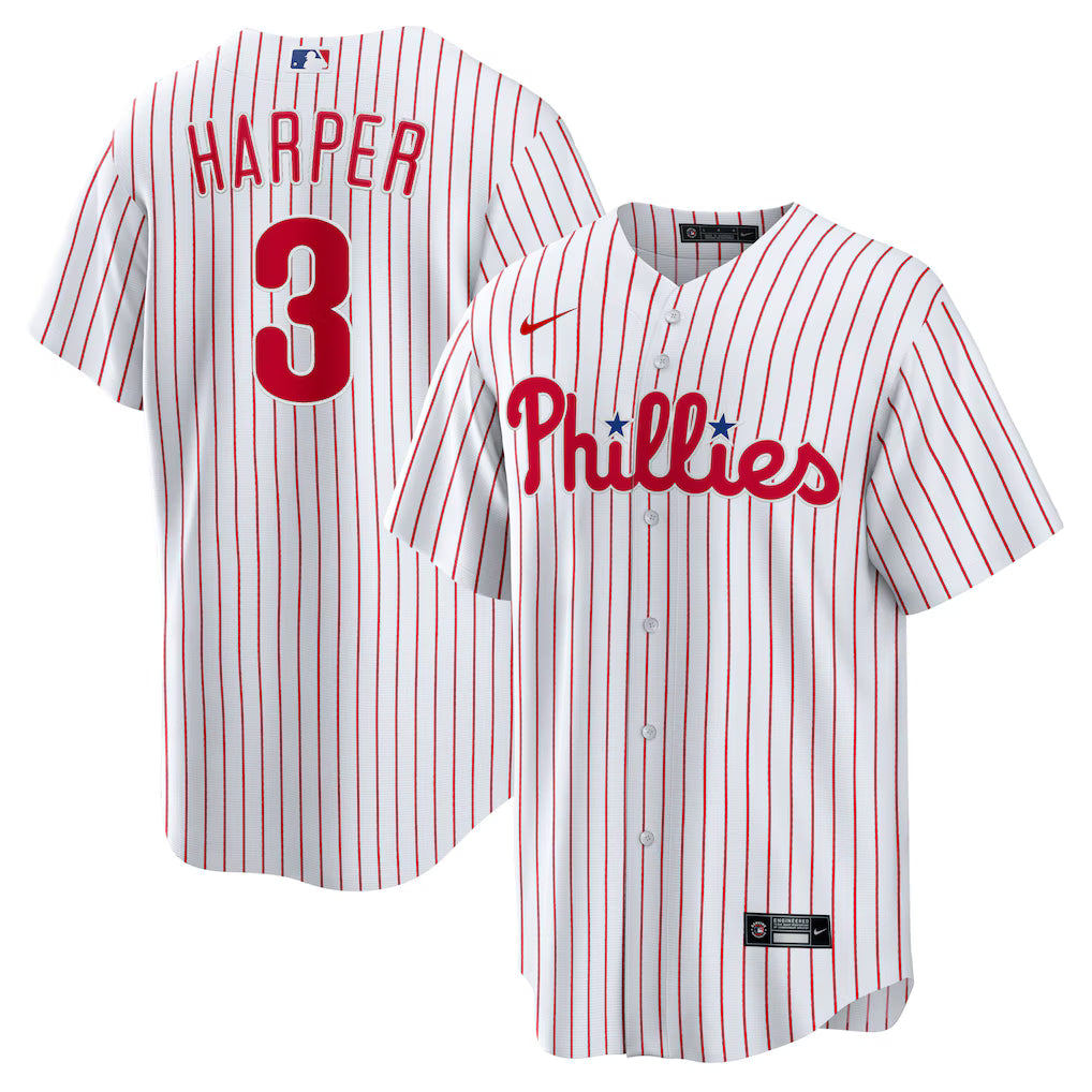 (MLB) Bryce Harper Philadelphia Phillies Home Replica Player Name Jersey - White