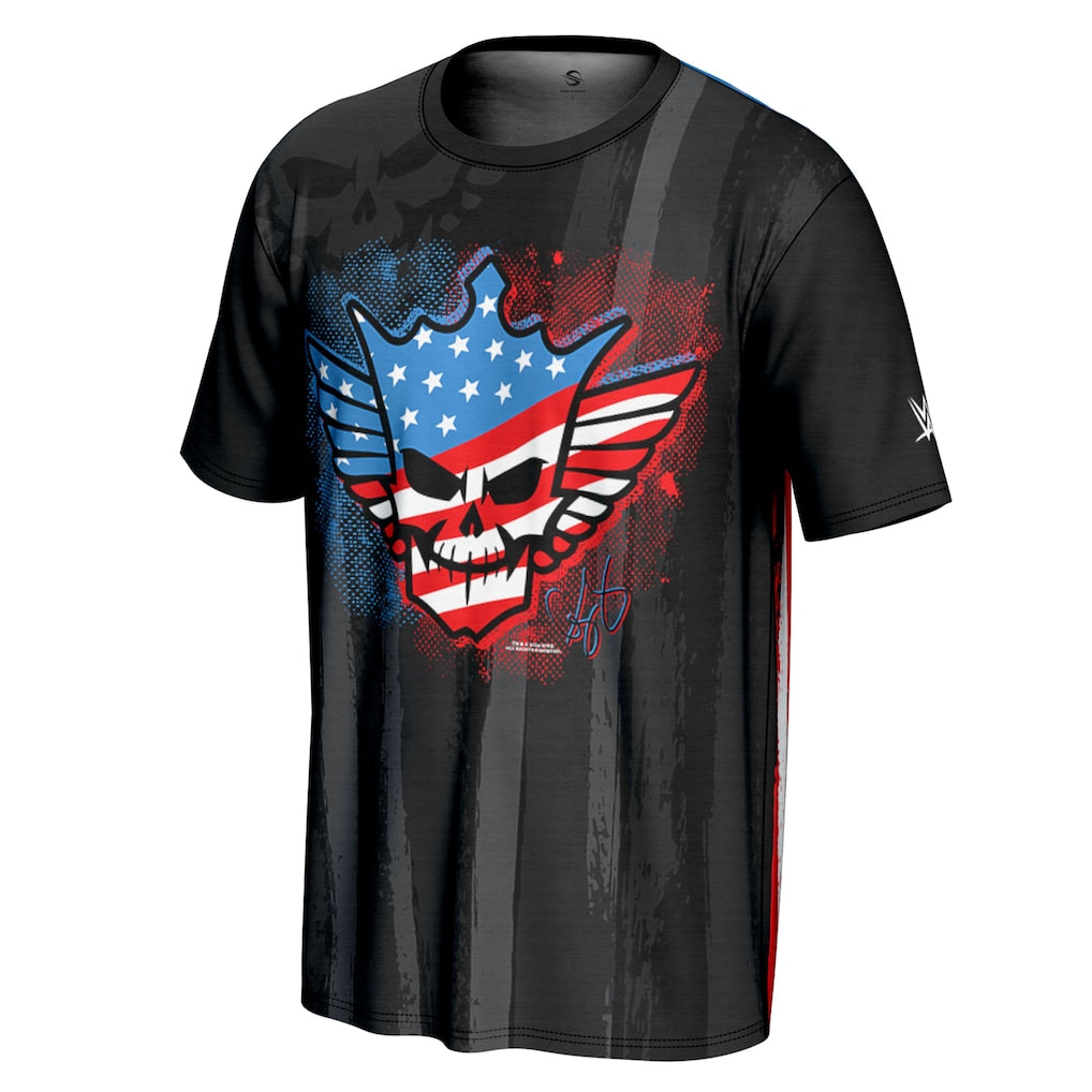 (WWE) Cody Rhodes ProSphere American Nightmare Flag T-Shirt - Black