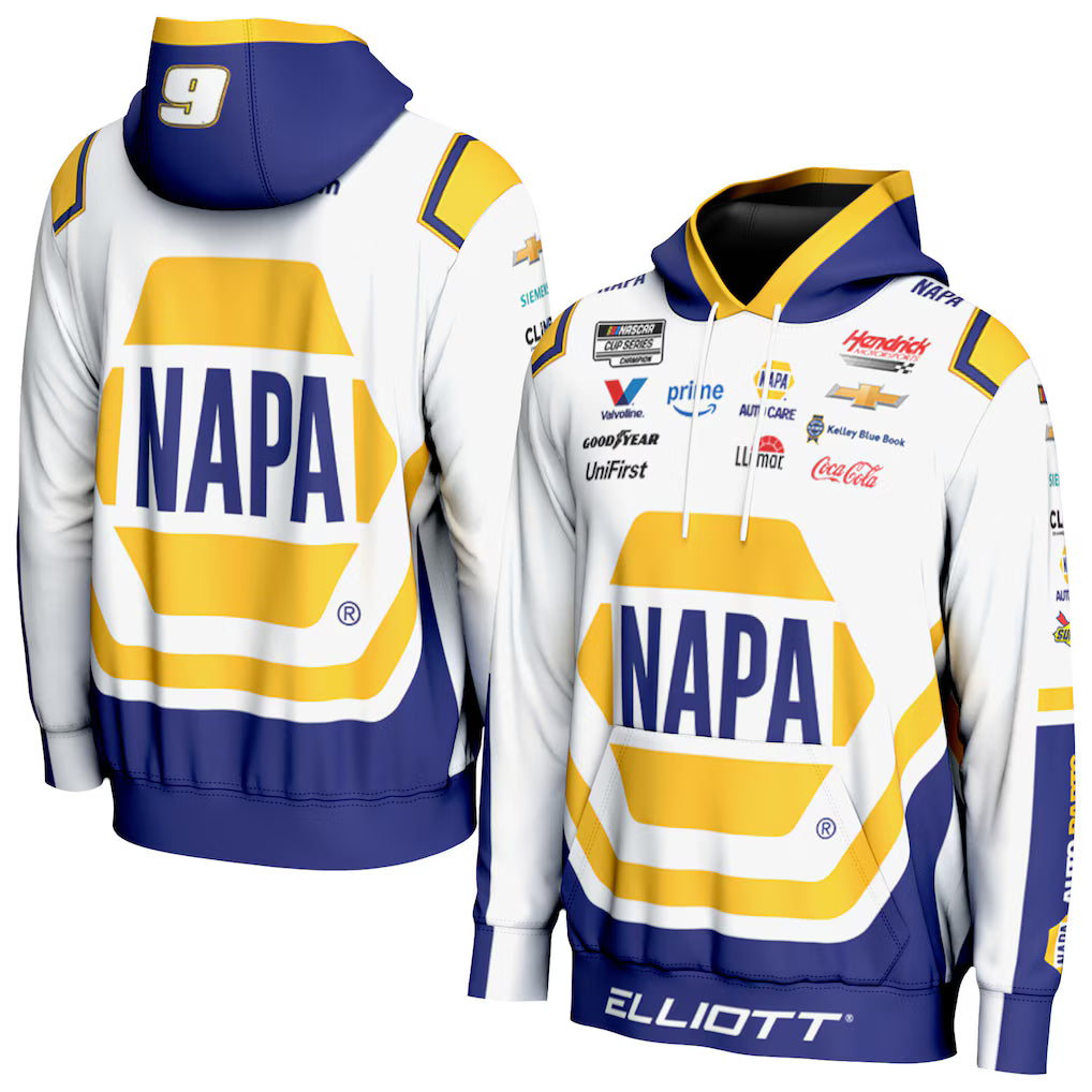 (Nascar) Chase Elliott ProSphere All Over Print Pullover Hoodie - White