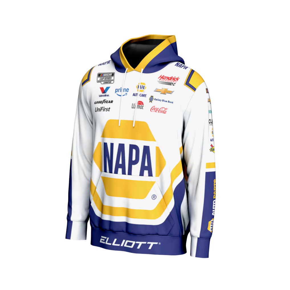 (Nascar) Chase Elliott ProSphere All Over Print Pullover Hoodie - White