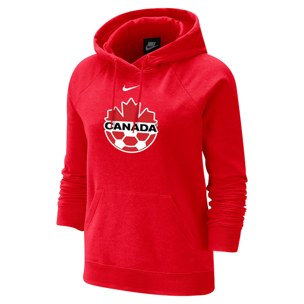 (SOCCER) Canada Soccer Women's Varsity Raglan Tri-Blend Pullover Hoodie - Red