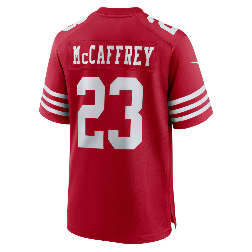 (NFL) Christian McCaffrey San Francisco 49ers Game Player Jersey - Scarlet