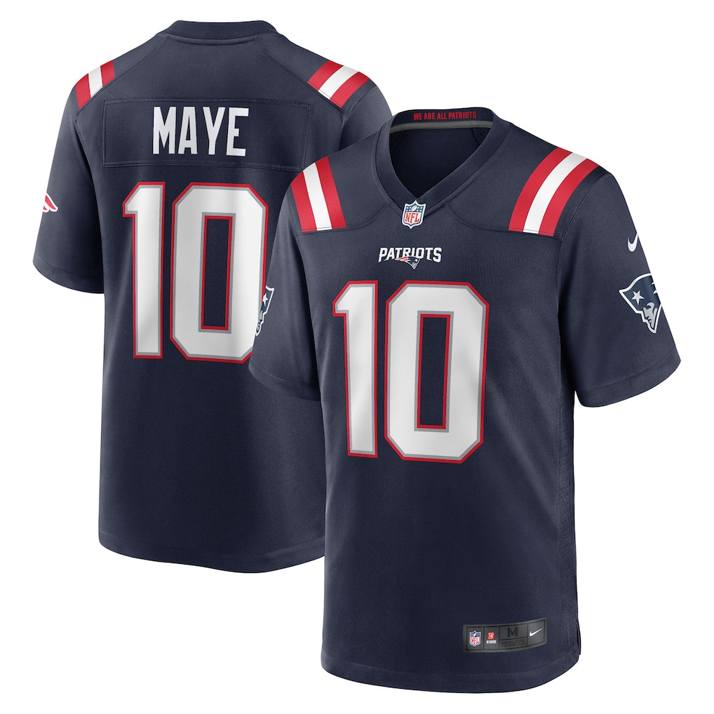 (NFL) Drake Maye New England Patriots Player Game Jersey - Navy