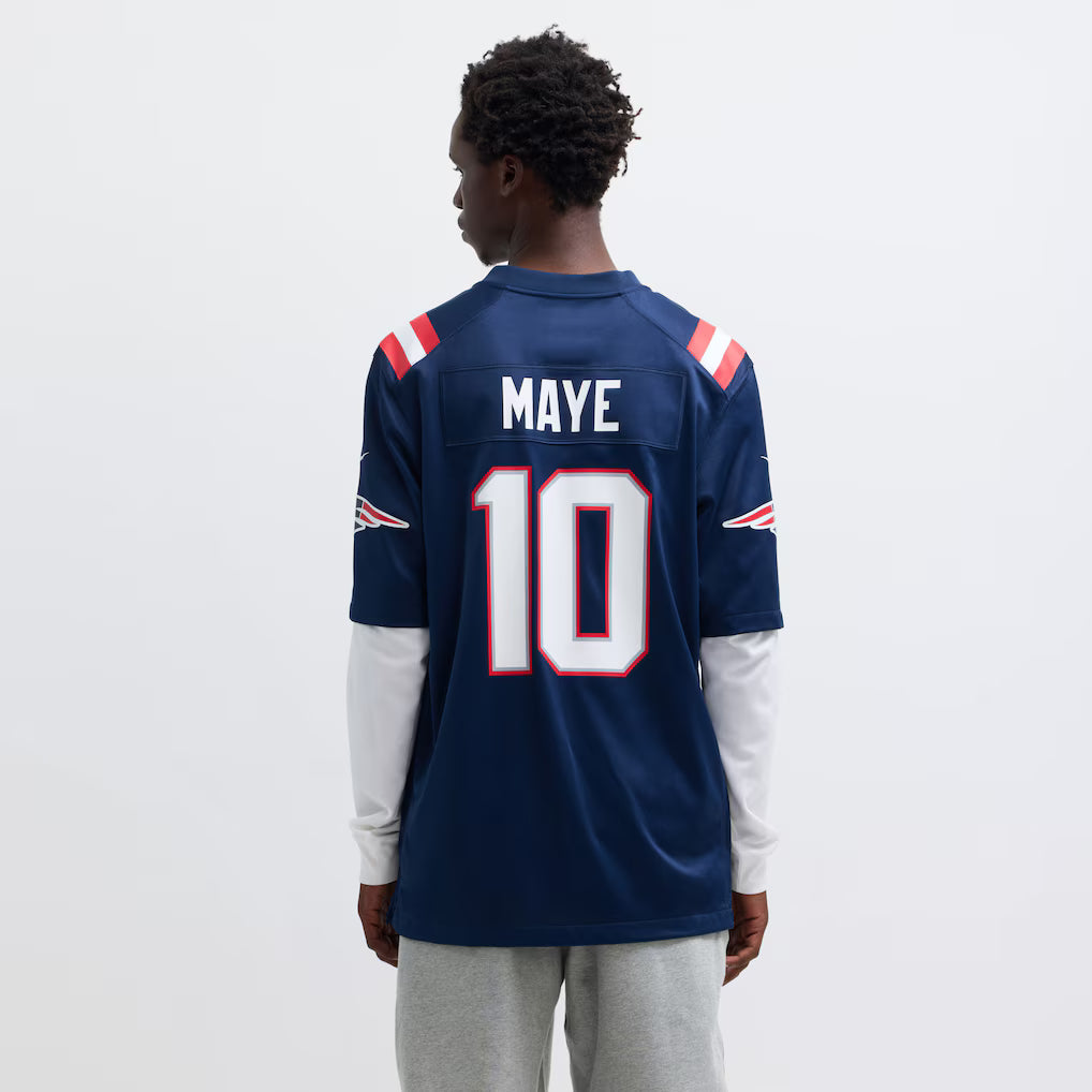 (NFL) Drake Maye New England Patriots Player Game Jersey - Navy