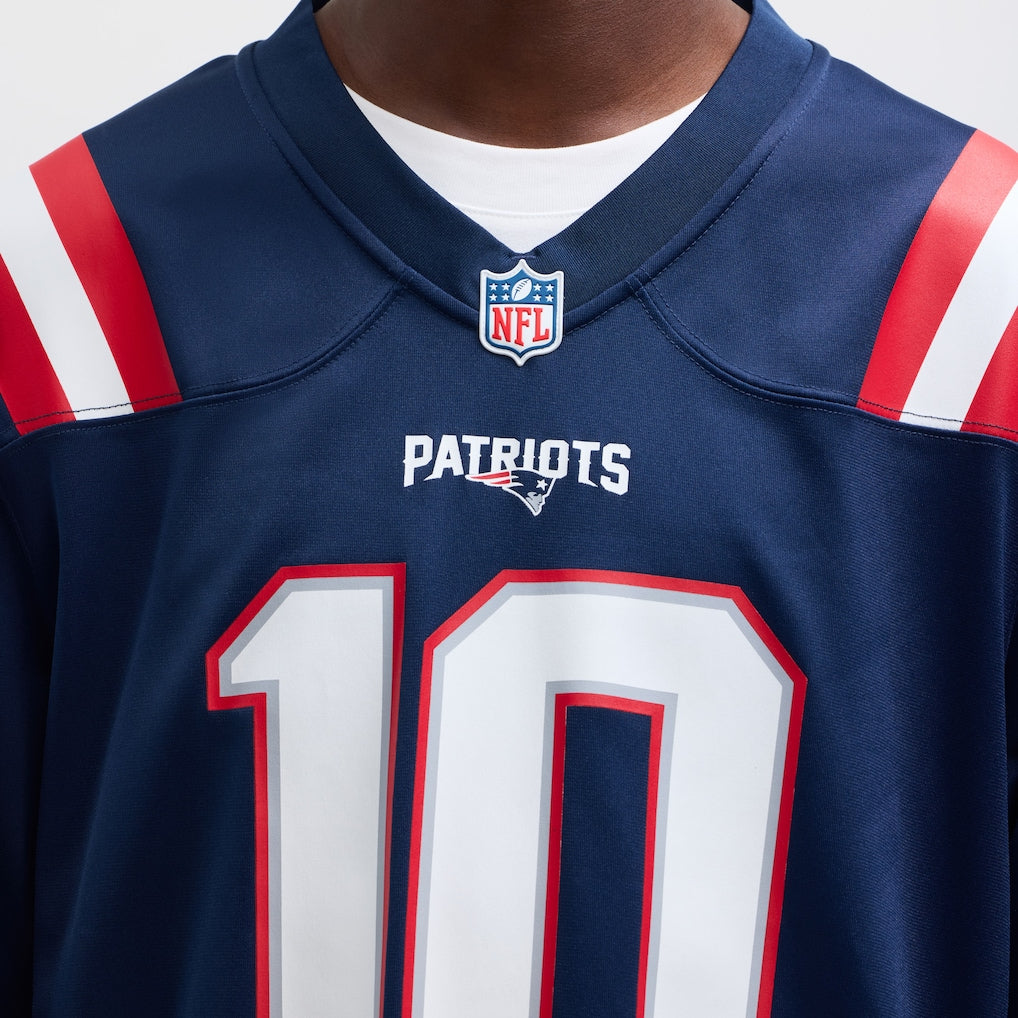 (NFL) Drake Maye New England Patriots Player Game Jersey - Navy