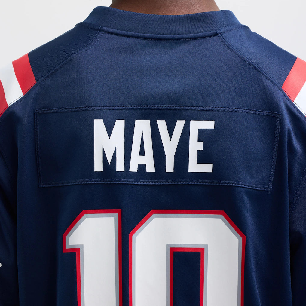 (NFL) Drake Maye New England Patriots Player Game Jersey - Navy