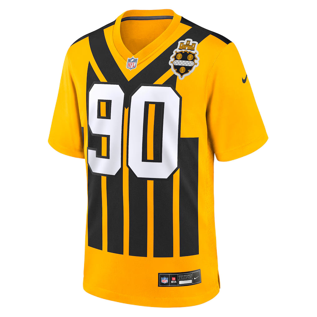 (NFL) T.J. Watt Pittsburgh Steelers Alternate 1933 Throwback Game Jersey - Gold