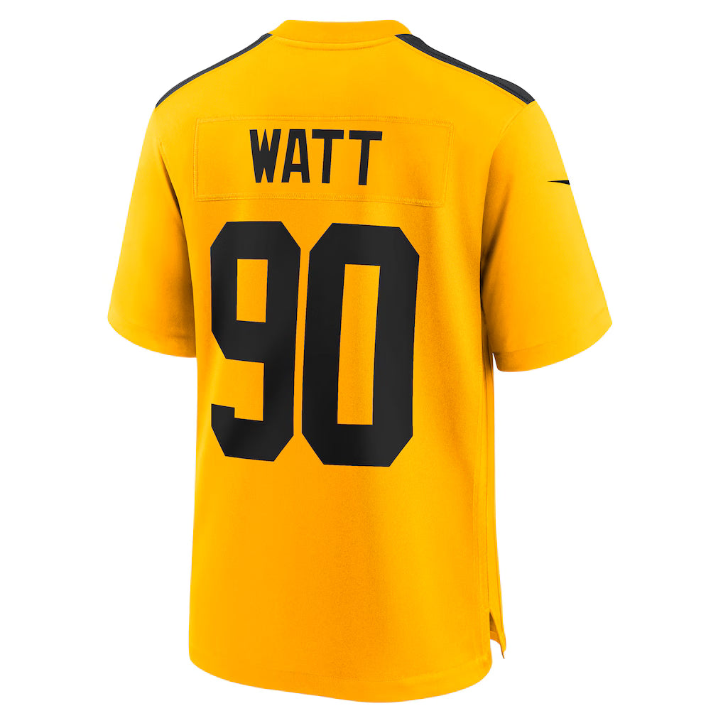 (NFL) T.J. Watt Pittsburgh Steelers Alternate 1933 Throwback Game Jersey - Gold