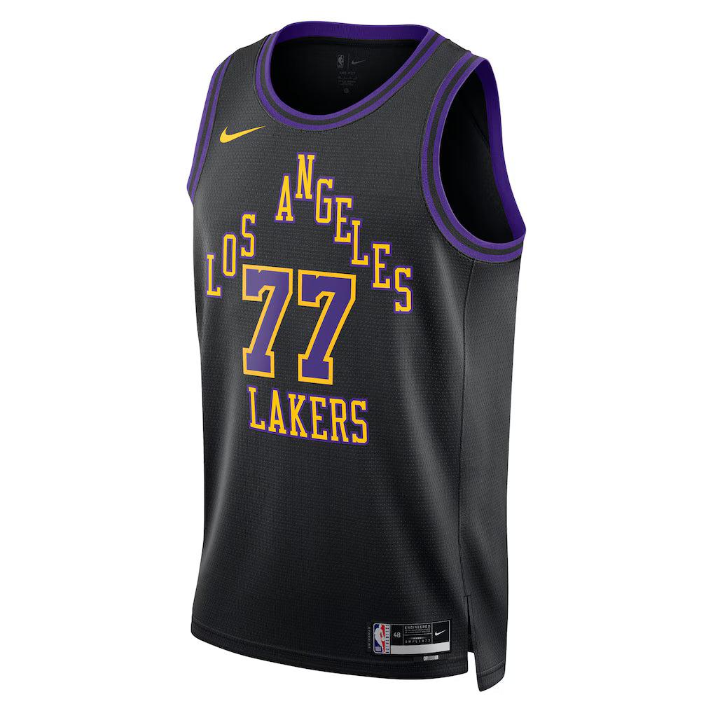 (NBA) Luka Dončić Los Angeles Lakers Unisex 2025/26 Swingman Jersey - Black - City Edition