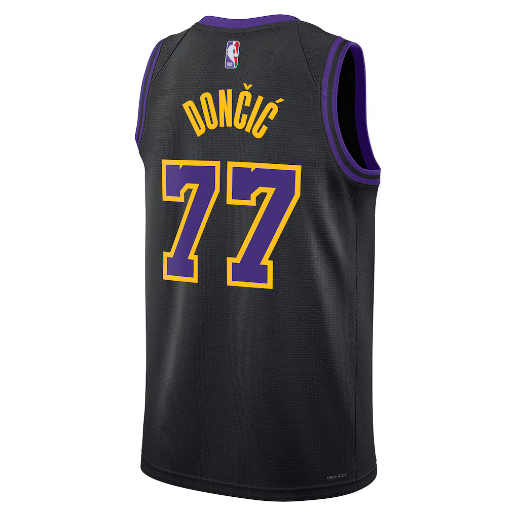 (NBA) Luka Dončić Los Angeles Lakers Unisex 2025/26 Swingman Jersey - Black - City Edition