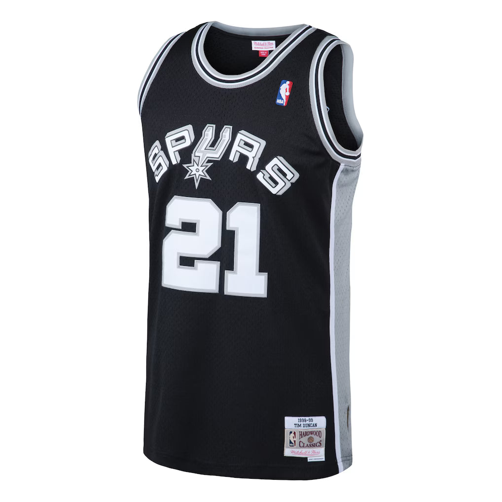 (NBA) Tim Duncan San Antonio Spurs Mitchell & Ness 1998/99 Hardwood Classics Swingman Jersey - Black