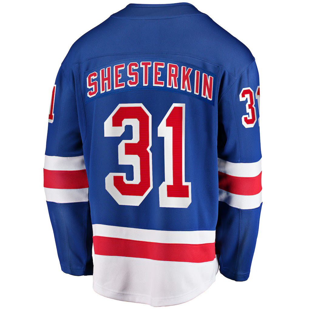 (NHL) Igor Shesterkin New York Rangers Home Breakaway Player Jersey - Blue