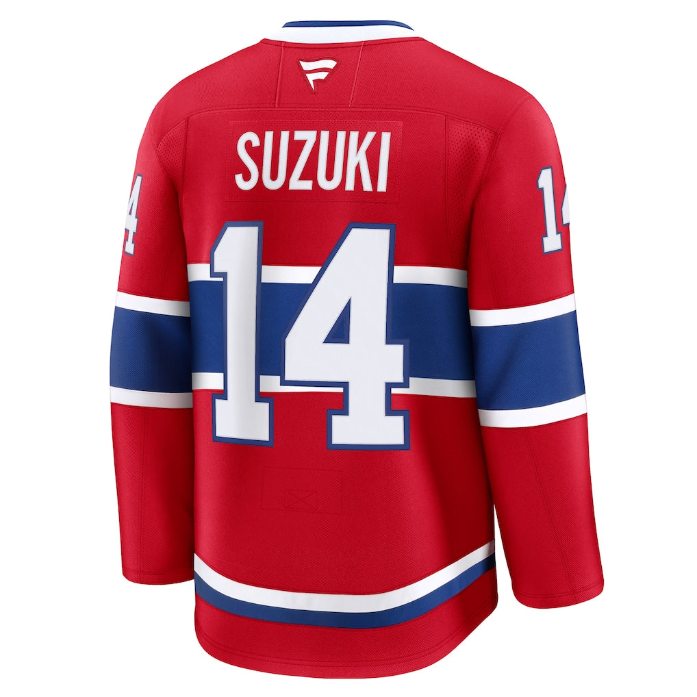 (NHL) Nick Suzuki Montreal Canadiens Home Premium Jersey - Red